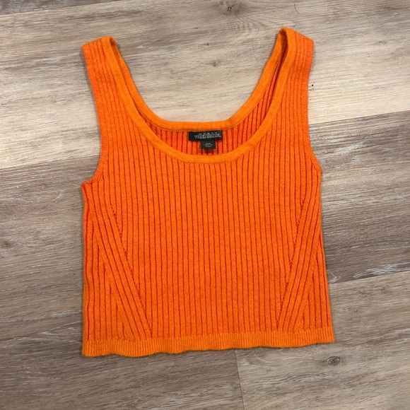 Wild Fable Orange Ribbed Cropped Tank - Picture 2 of 2